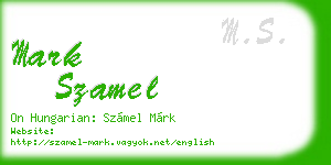 mark szamel business card