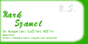 mark szamel business card